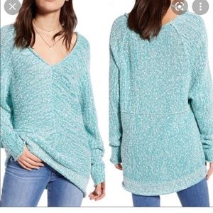 NWT Free People Adriatic Sea Bright Lights v-neck sweater